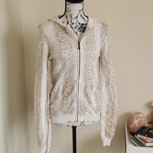 Billabong snake print angora knit zip hoodie